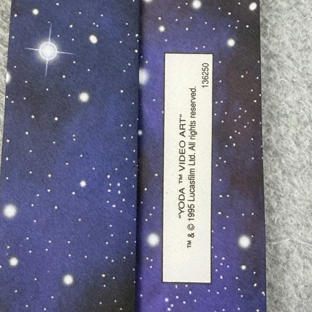Vintage 1995 Ralph Marlin Star Wars Yoda Necktie Lucasfilm USA Tie 57x3.75